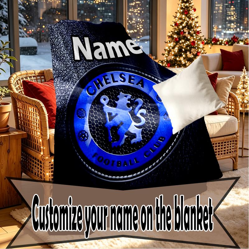 Custom Name Personalized Chelsea F.C Print Blankets, Home Decor, Bedroom, Sofa, Camping, Couch, Gifts for Birthday Christmas