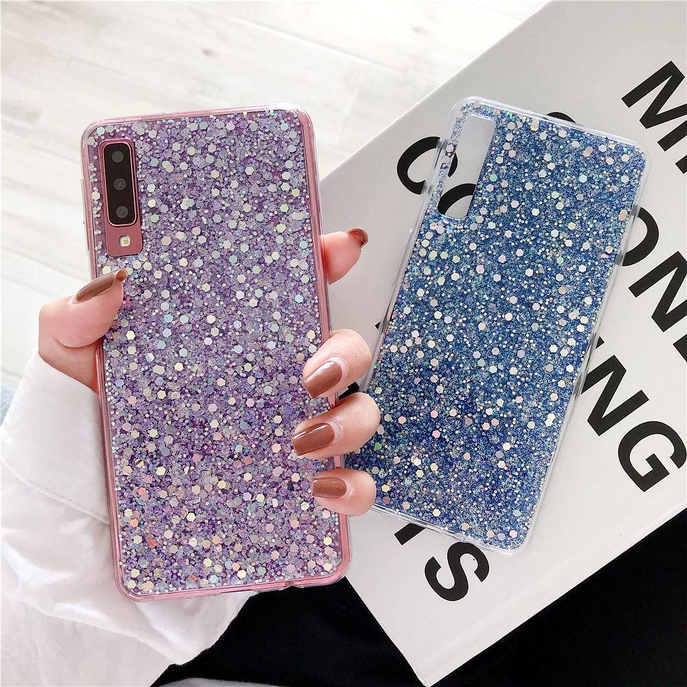 Luxury Sequins Glitter Case For Samsung Galaxy A52 A12 A72 A51 A71 A50 A41 S21 Ultra 5G S20 FE S10 Plus A 70 Soft Silicone Cover