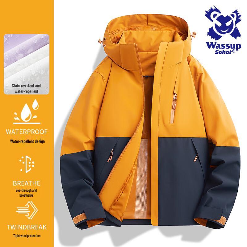 Wassup Sohot Men s 3-in-1 & Single Layer Outdoor Jacket 5XL