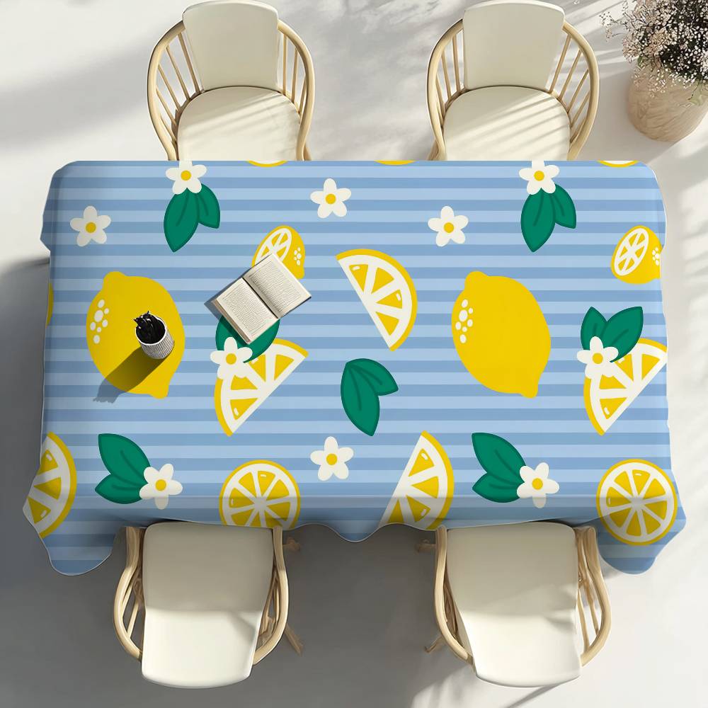 Gelbe Zitronenfrucht Tischdecke Party Dekoration Esszimmer Zuhause Küche Terrassen Wasserdicht Fleckenabweisend Tischdecke