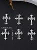 10pcs Gold SilverCross Nail Charms 3D White Pink Rhinestones Nail Art Decorations DIY Nail Gems Nail Supplies