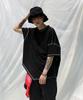 Deumakeu Men'S & Women'S Asymmetrical Short Sleeve T-Shirt Black