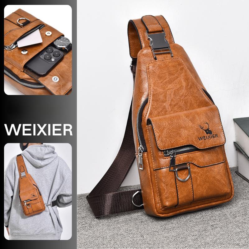 Hot Men's Bag Fashion Messenger Bags Large Capacity Luxury Designer Chest Bags Retro Single Shoulder Crossbody Backpacks