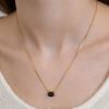 TATIANA (925 Silver) Oval Bar Stone Pendant Necklace NZ2512 Onyx