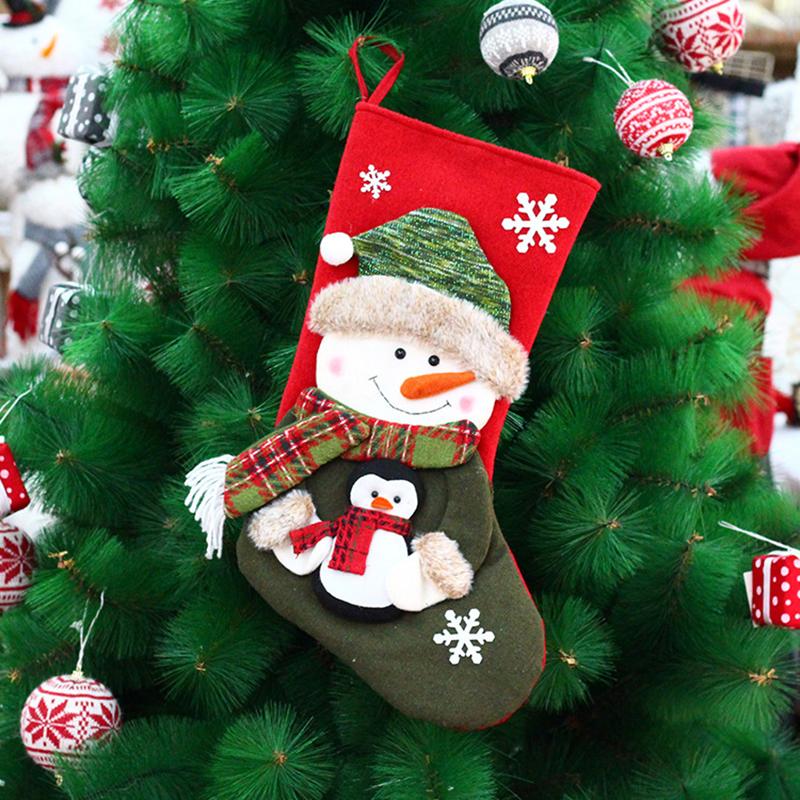 Snowman Santa Claus Reindeer 3D Christmas Stocking Christmas Home Decor Birthday Gift For Friend Family