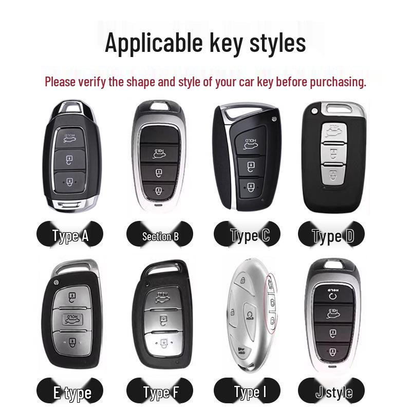 Modern Car Key Cover for 12th Gen Langdong ix35 & 8th Gen Sonata, Drop-Proof Protection, Four Color Options