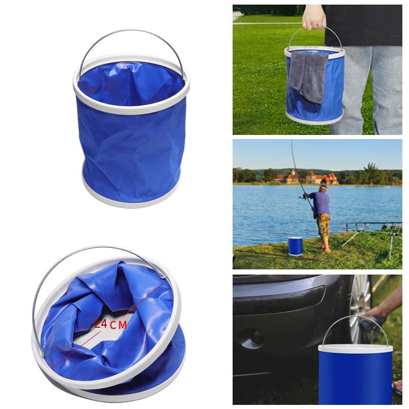 9L Thickening Portable Folding Bucket Outdoor Camping Fishing Bucket Car Storage Container Car Wash Mop Bucket Cleaning Tools