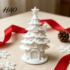 DIY Coloring Christmas Ornaments 3D Printed Tree House Kit, White Primer Miniature Model Window Display for Painting, Holiday Decor Craft Kids, Micro