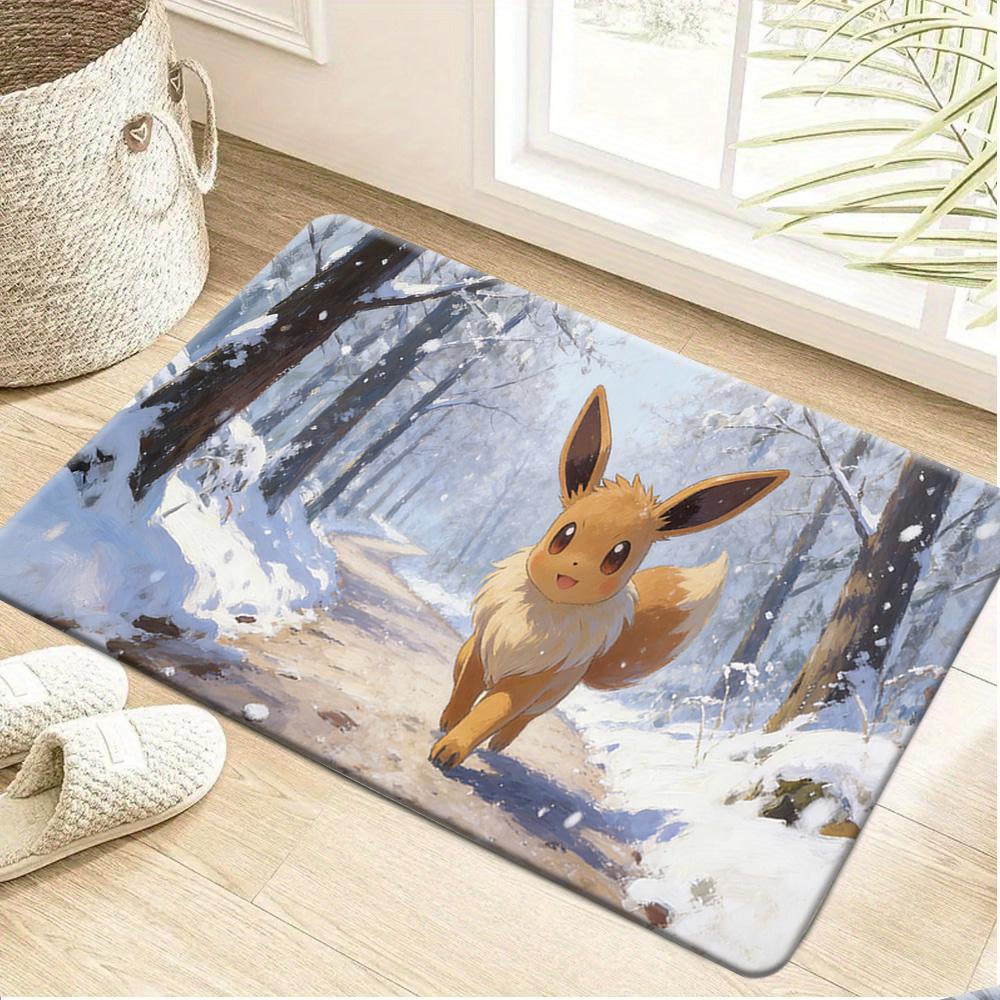 Cute Pokemon Pikachu Cartoon Print Doormat Anti-slip Absorbent Floor Mat for Home Entrance Bedroom Living Room Decor