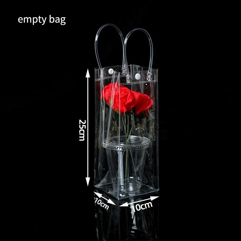 50 Stück PVC Handtasche Plastik Süßigkeitentasche Praktisch Große Kapazität Transparent Geschenk Gelee Taschen Geschenktasche Schule Arbeit Tägliche Handtasche mit Druckknopf