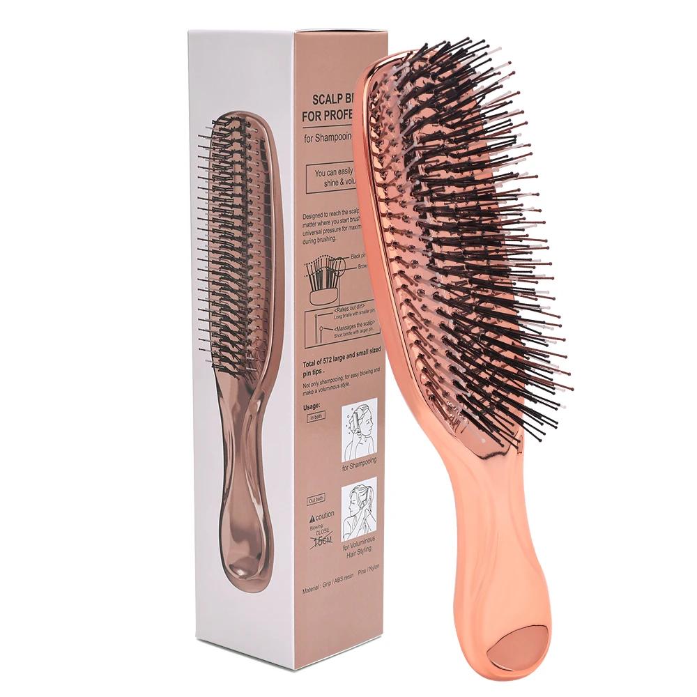 Massage Comb Fine Air Cushion Comb with Electroplated Crafted Wet And Dry Hair Comb Cleansing Massage Scalp Upscale Luxury Style