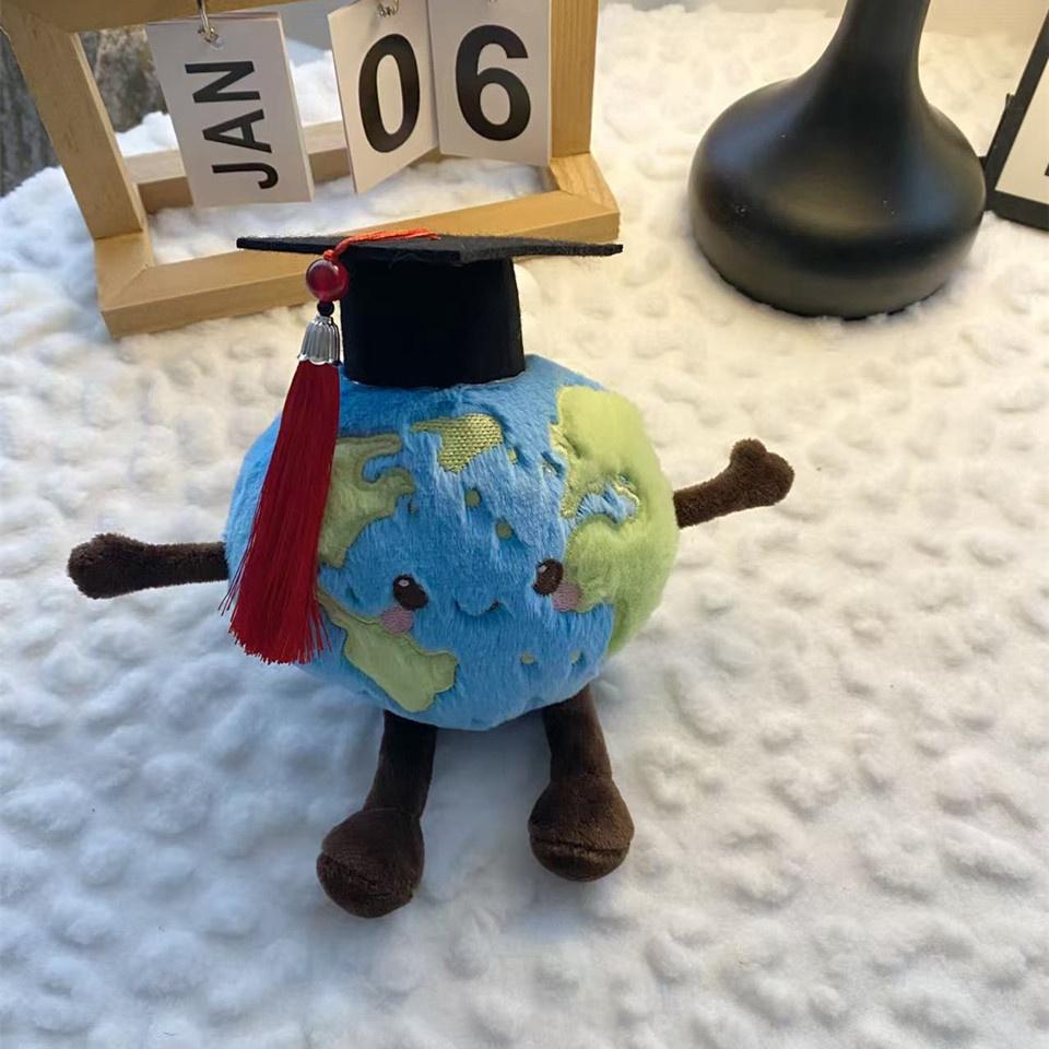 Cartoon Ph.D. Planet Plush Toy Peluche Stuffed Earth Mars Saturn Venus Solar System Soft Creative Doll Kids Birthday Gift
