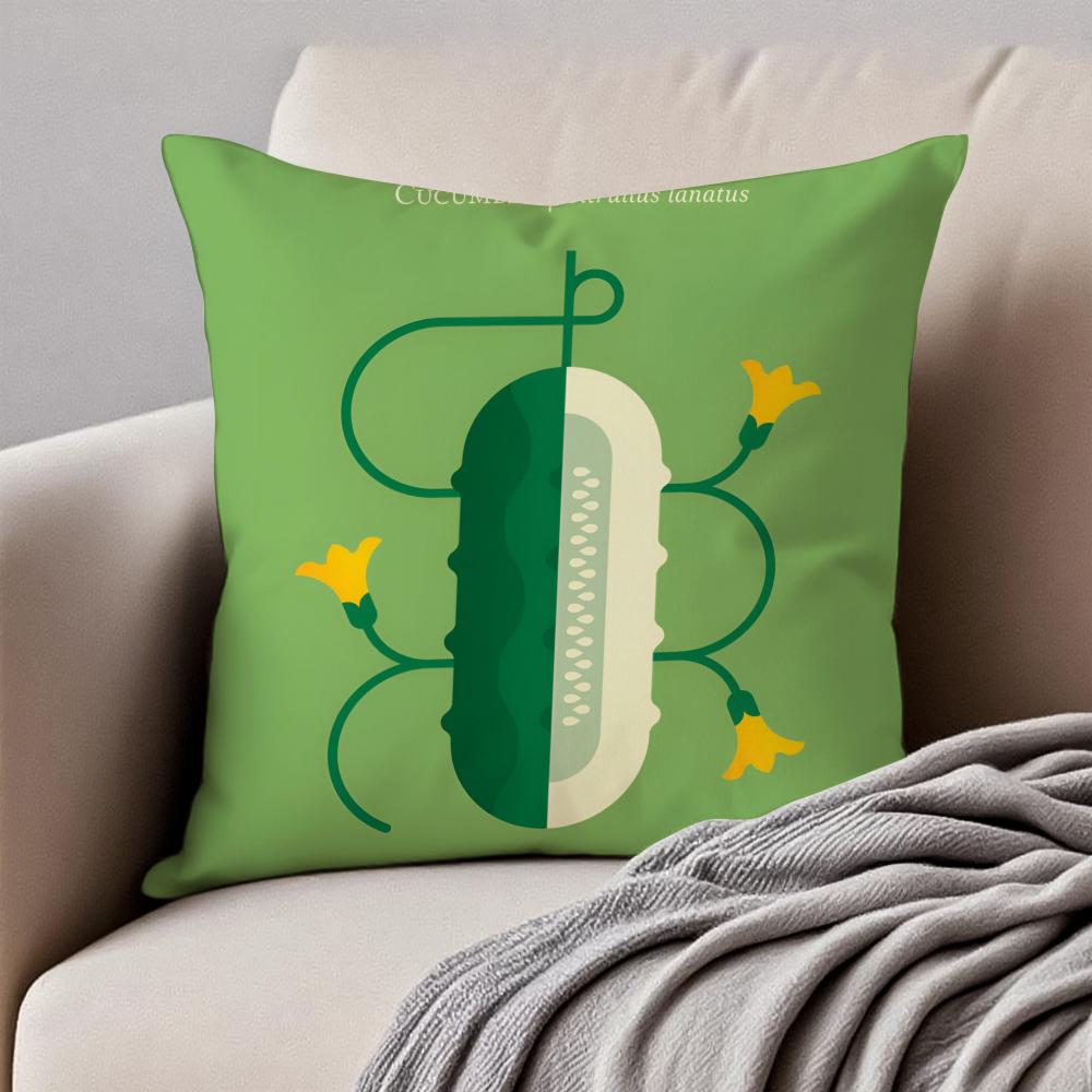Cute Fresh Art Lovely Simple Vegetable Cushion Cover Pillowcase Antidustmite Invisible Zipper Short Plush Sofa Cushion