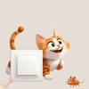 Playful Cat and Mouse Switch Cover Sticker Whimsical Removable Decal for Home Decor