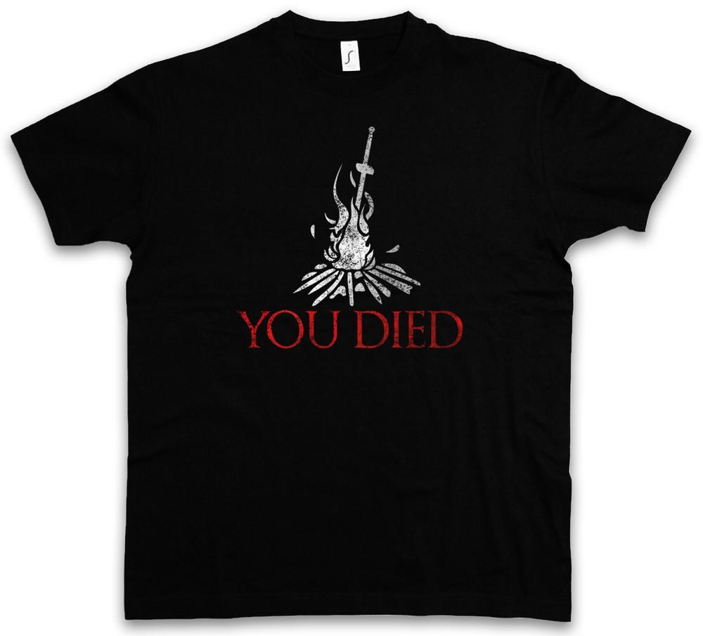 YOU DIED DARK SOUL T-SHIRT - Firelink Shrine Dark Gamer Nerd Larp Souls T-Shirt