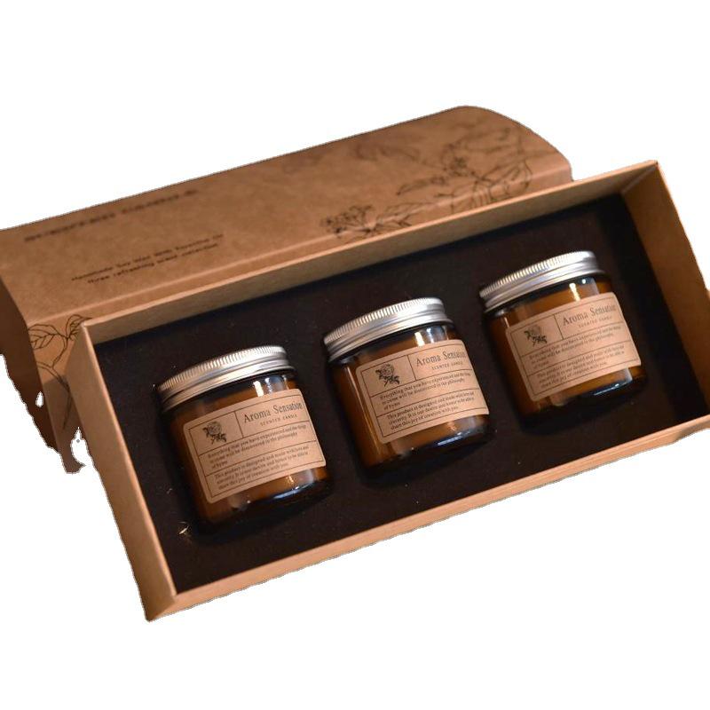 Handmade Aromatherapy Tea Cup Candle Set - Romantic Scented Wedding Favors Gift Box