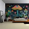 Cartoon Mushroom Tapestry Psychedelic Background Poster Hippie Hanging Cloth Children'S Room Decoration Kawaii Wall Decoration