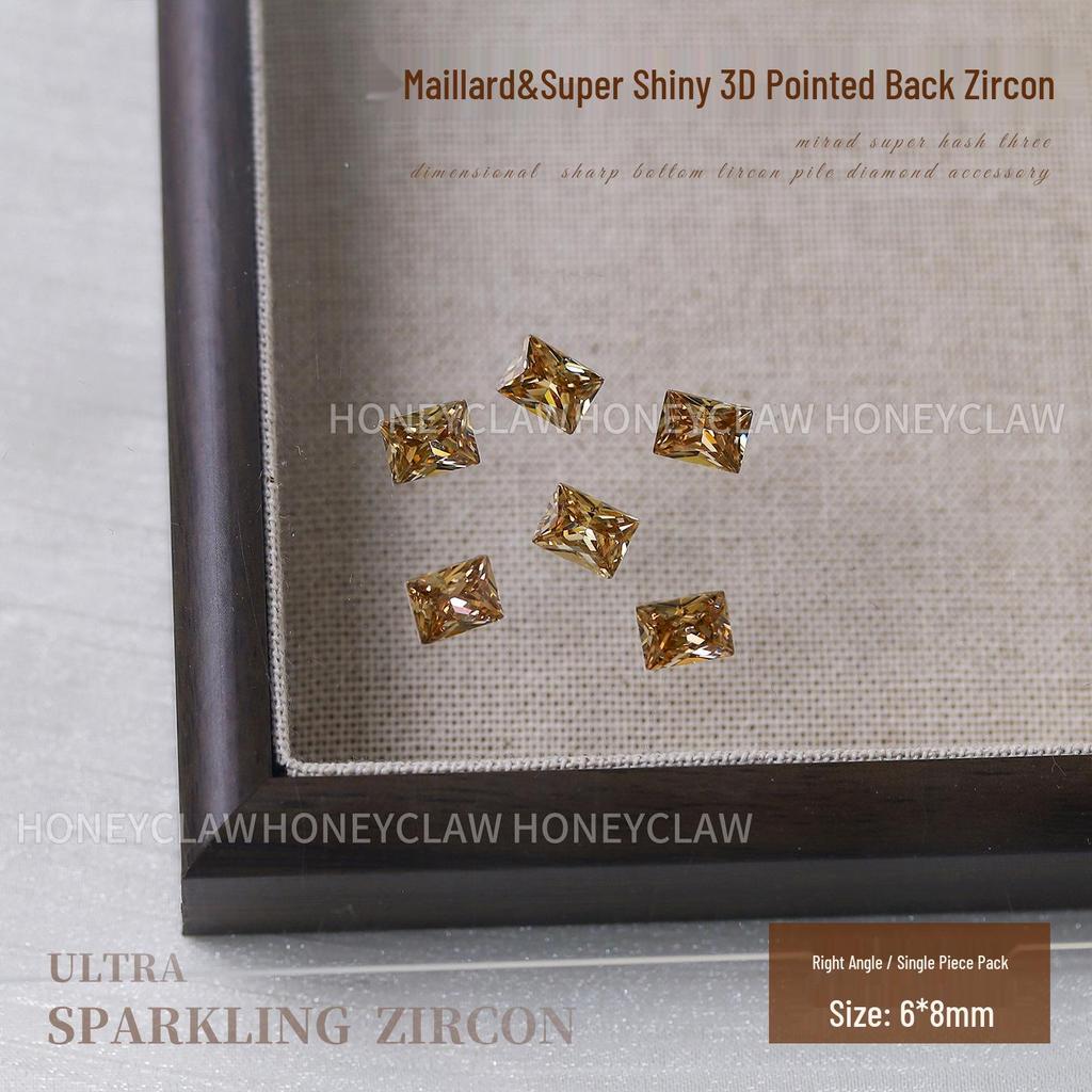 Champagne & Light Coffee Zircon Nail Art Gems: Large Pointed, Teardrop, Horse Eye, Pigeon Egg Shapes