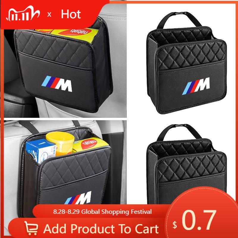 Car Sticker 2025 Hot Car Backseat Luxury Leather Storage Bag Hanging Organizer Box Auto Accessories For BMW M E90 E60 F10 F30 F1