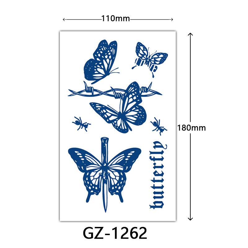 Herbal Tattoo Stickers, Juice Tattoo Stickers, Semi-Permanent English Letter Tattoo Stickers Tattoo
