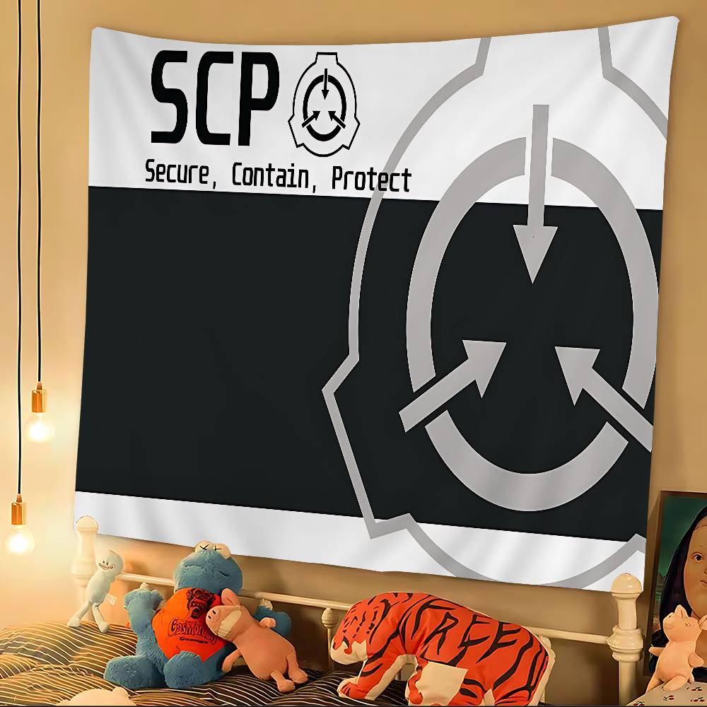 Popular Scp F-Foundation Game Foundation Cartoon Tapestry Art Science Fiction Room Home Decor Wall Hanging Home Decor