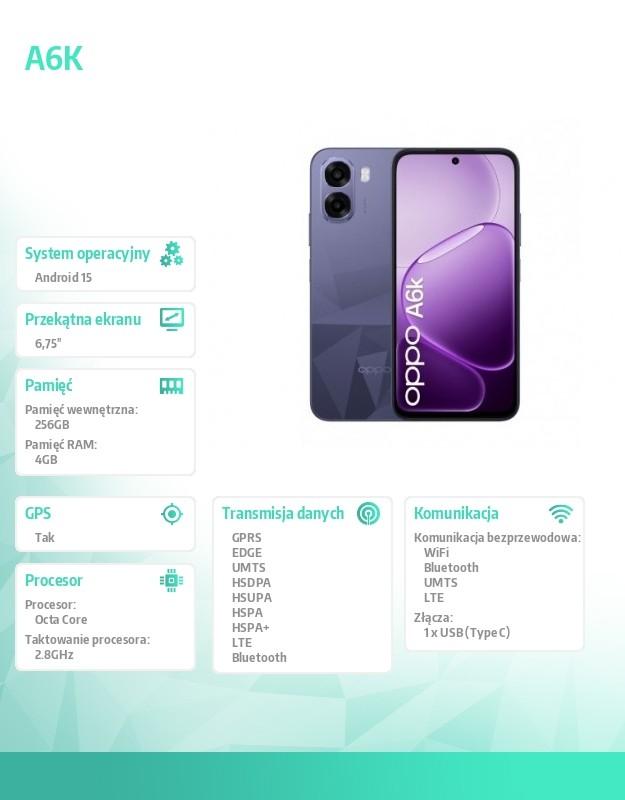 Smartphone A6k 4G 4/256GB CPH2891 tmavě fialový