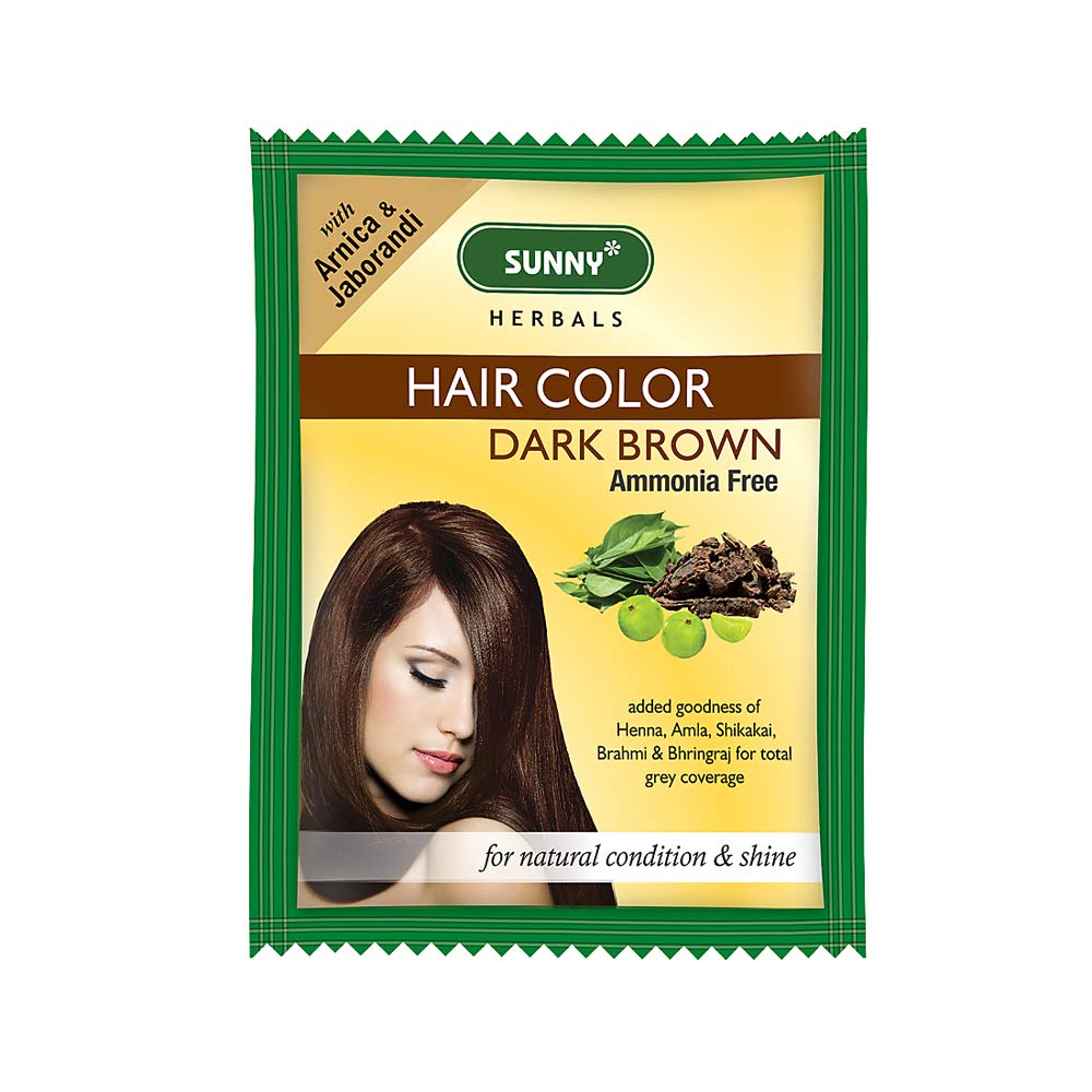 

Sunny Health & Fitness Dark Brown Hair Color Sachets Root To Tip Long Lasting Shine Conditioning Pack Of 4 x 20 g