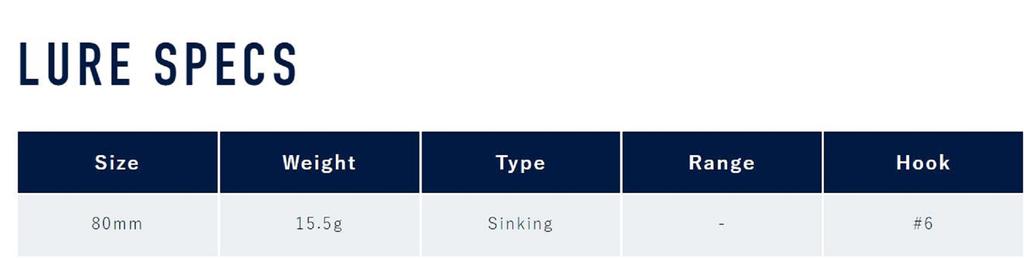 Jackson Meteora 80 Sinking Lure PWH (8168)