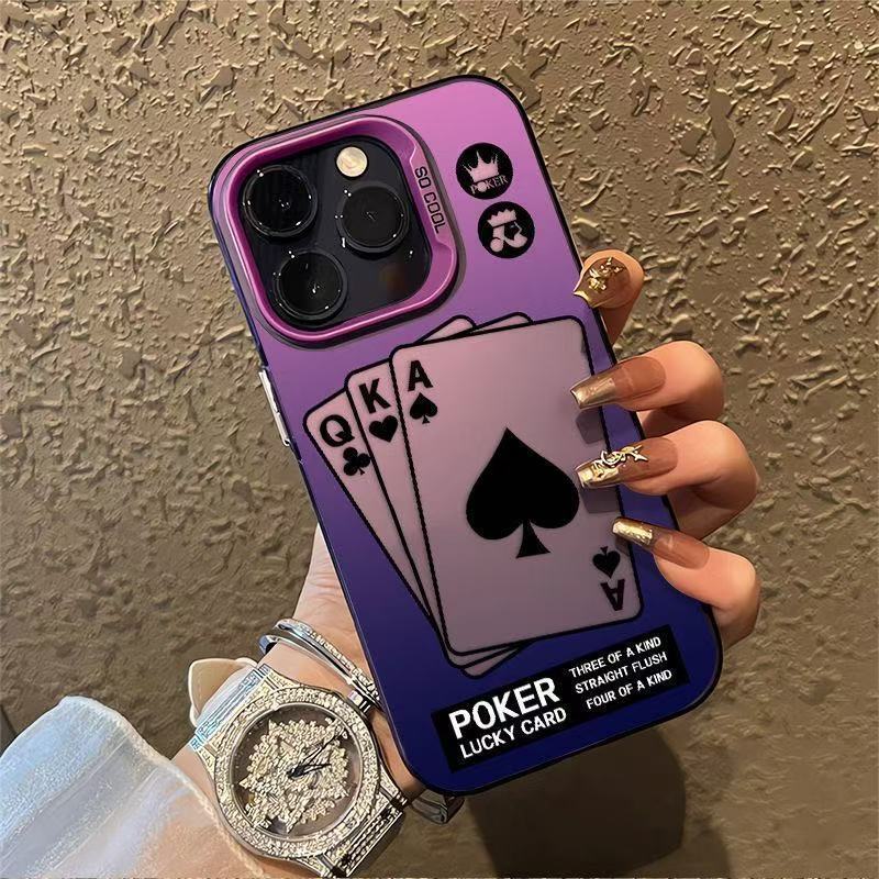 Gradual Change Poker Applicable To Apple 16Promax Mobile Phone Case Personalized Vitality Case iPhone15/14/13 Europe and America 12