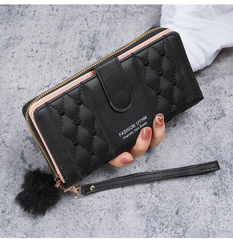 Long PU Leather Wallet for Women Card Holder Large Capacity Hasp Zipper Coin Purse Multi Card Organizer Cell Phone Wristlet