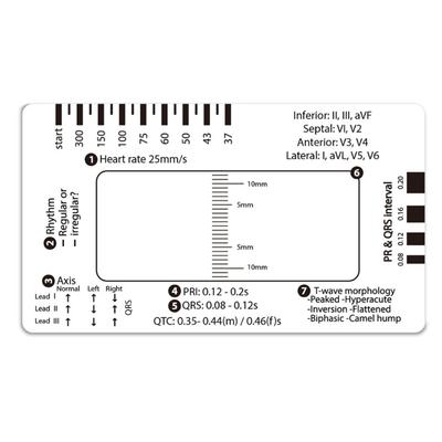Portable EKG 7 Step Ruler Card EKG Interpretation Tool For Easy EKG Interpretation Heart Health Assessment
