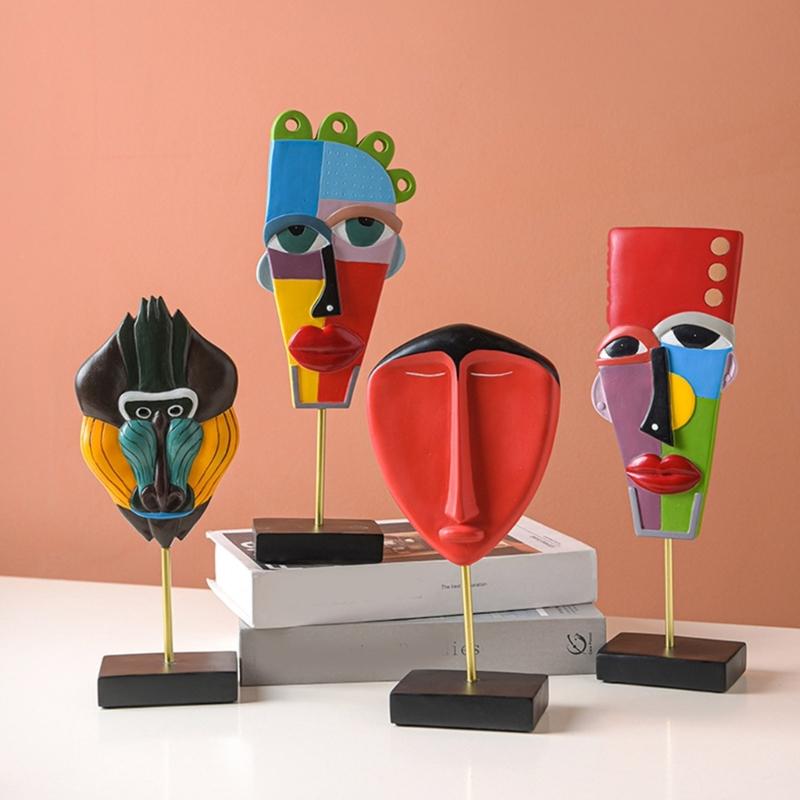 Creative Abstract Face Model Statue Office Desk Art Ornaments Livingrooms Bedroom Dinning Table Centerpieces Decorat