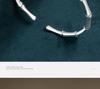 999 Sterling Silver Open Bamboo Joint Bracelet: Polished & Matte, Young Style, Solid Silver, Women's Thin Design.