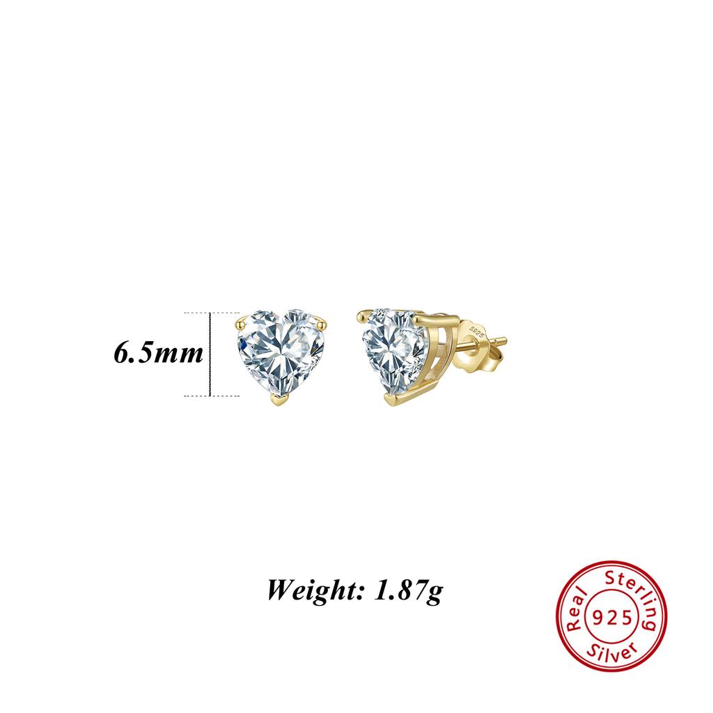 ORSA JEWELS Shiny and Romantic 925 Silver Stud Earrings with a Heart Zirconia, the Ultimate Jewelry for Valentine's Day LZE55
