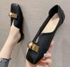 Fashion Retro square toe women's shoes large size soft bottom flat shoes spring and summer work shoes 2024