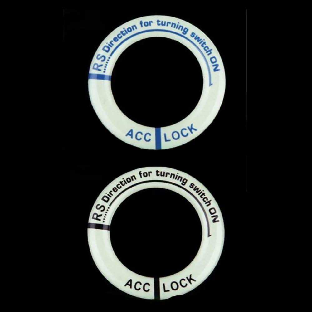 Optional Color Night Vision Light Luminous Ignition Switch Sticker Glow Key Ring Hole Cover for Car Accessories Interior