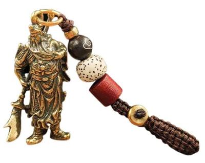 AlegolT Guan Yu Yunchang Romance de los Tres Reinos Llavero Correa Figura Metal Latón 3KM-KU01