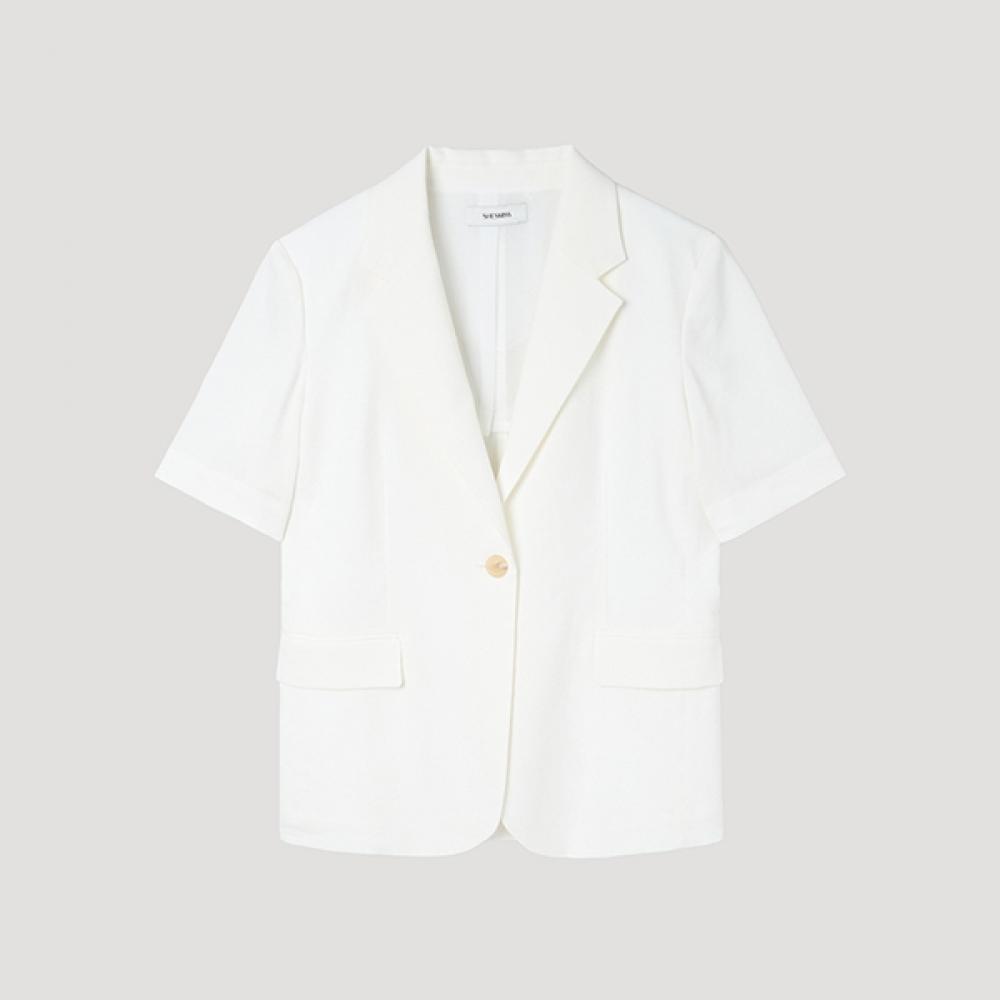 

[She S miSS] Linen Blend One Button Half Jacket Swwjkp21040 Ow off-white/55