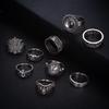 European & American Hot-Selling Retro Ethnic Knuckle Rings: 9-Piece Gemstone Set