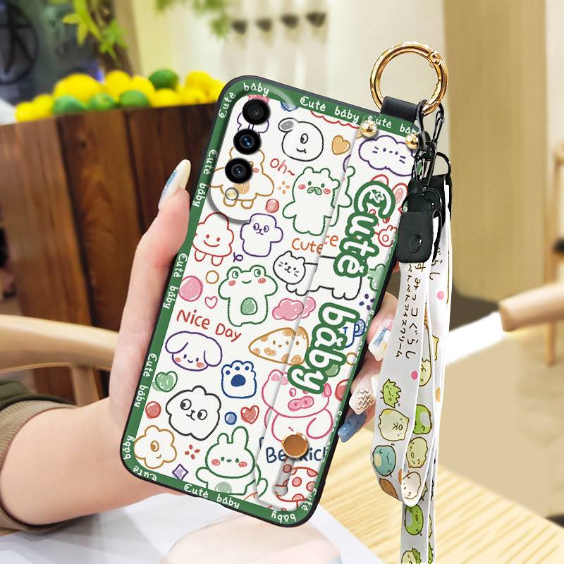 Durable Waterproof Phone Case For Wiko T50 Cartoon Wrist Strap Shockproof Fashion Design Soft case Protective Anti-knock