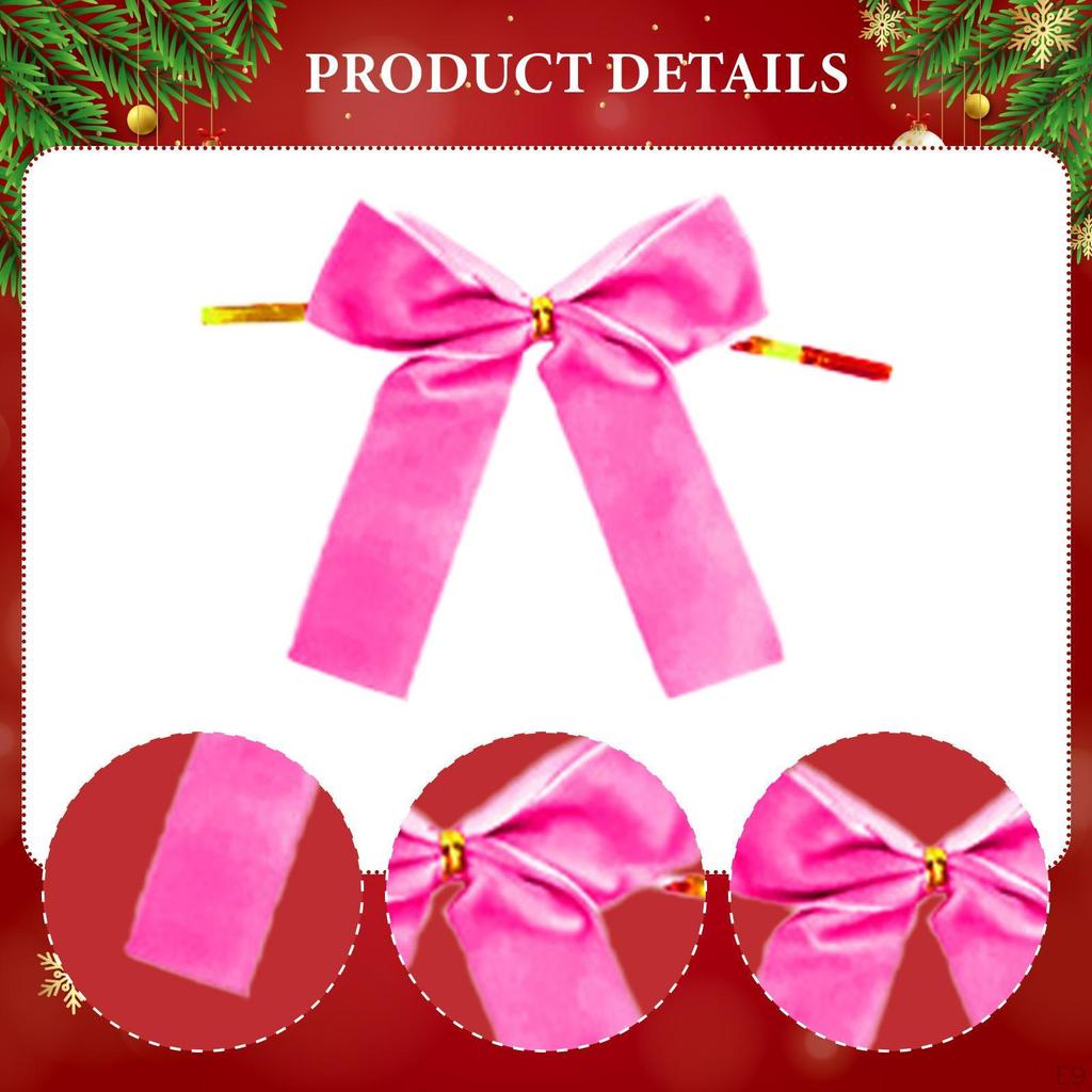 12 kusů Sametové mašle pro vánoční ozdoby Mašličky Vánoční párty Dveřní potřeby Svátek