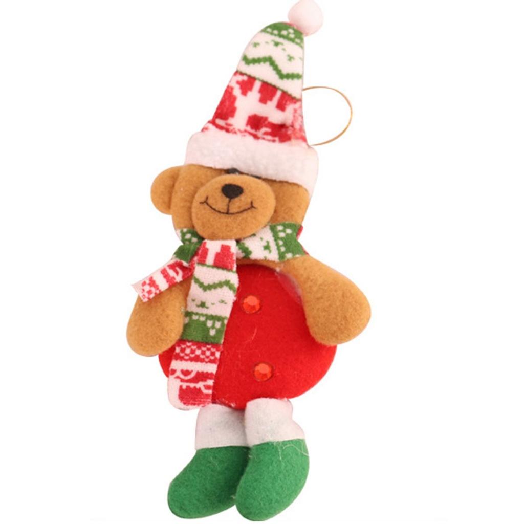Bear Hanging Cute Soft Decorative Toy Doll Christmas Pendant Ornaments Christmas Tree Decoration