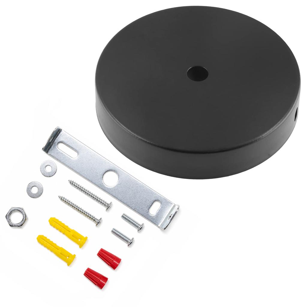 JOYINLED Ceiling Plate Round 10cm Black White Lighting Accessories for Pendant Lamp Ceiling Lamp DIY Lock Wire Lamp Base