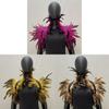 Feather Shawl Cape Costume Cloak With Faux Fur For Performance And Dance Shows