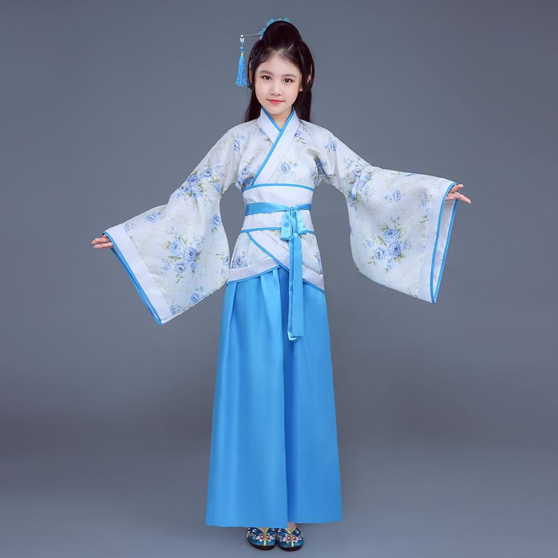 Children Girls Hanfu Perform Clothing Classical Dance Clothing Chinese Style Hanfu