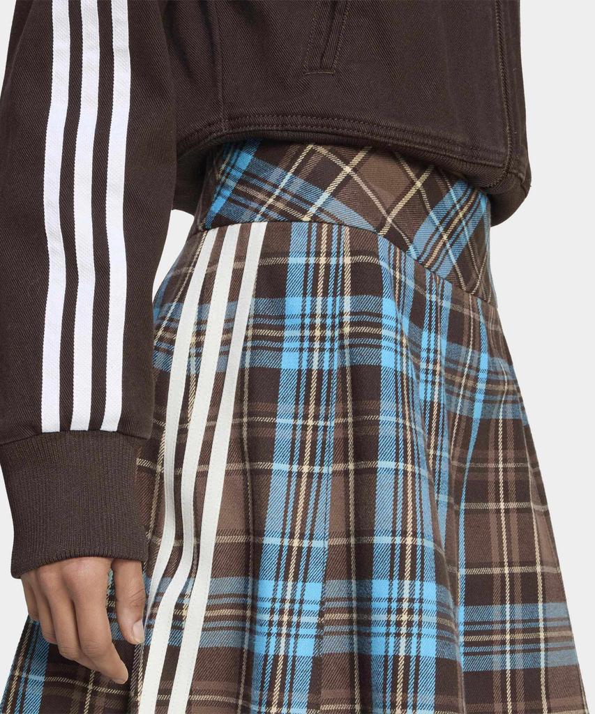 ADIDAS Pleated Check Skirt - Brown:Blue / Kw4529