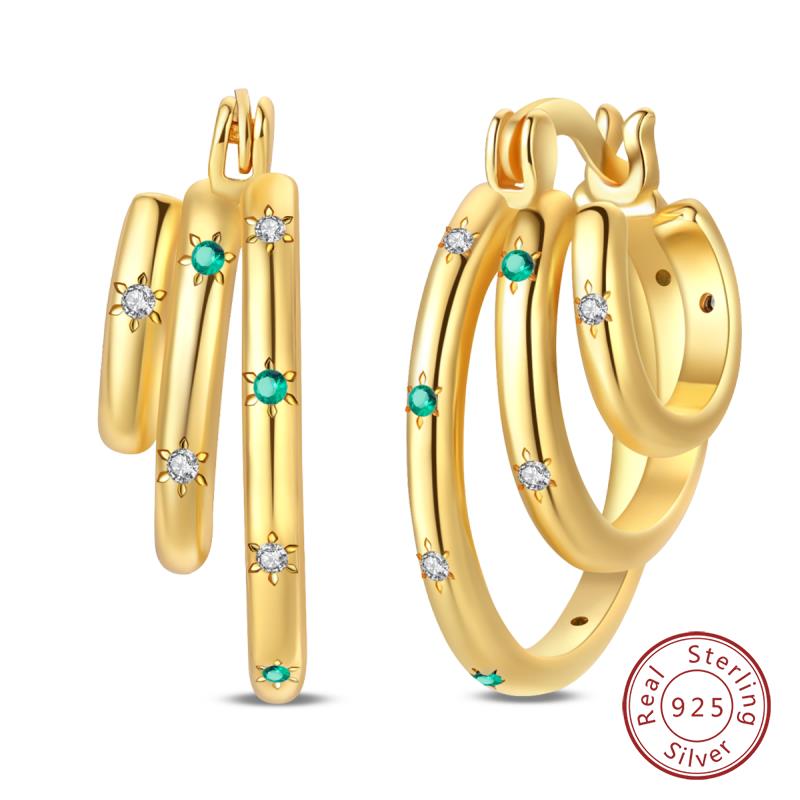 Hot 925 Sterling Silver Earrings Charm Simple Shining Lotus Zircon Wedding Women Jewelry Gift