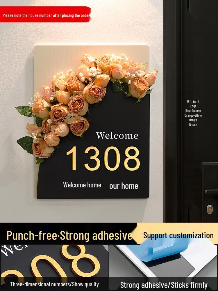 DIY House Number Plate - Stylish Entrance Decor for Homes and Hotels