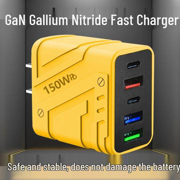 150W GaN Multi-Port USB Fast Charger, Compatible with Apple, Android, Huawei, Xiaomi