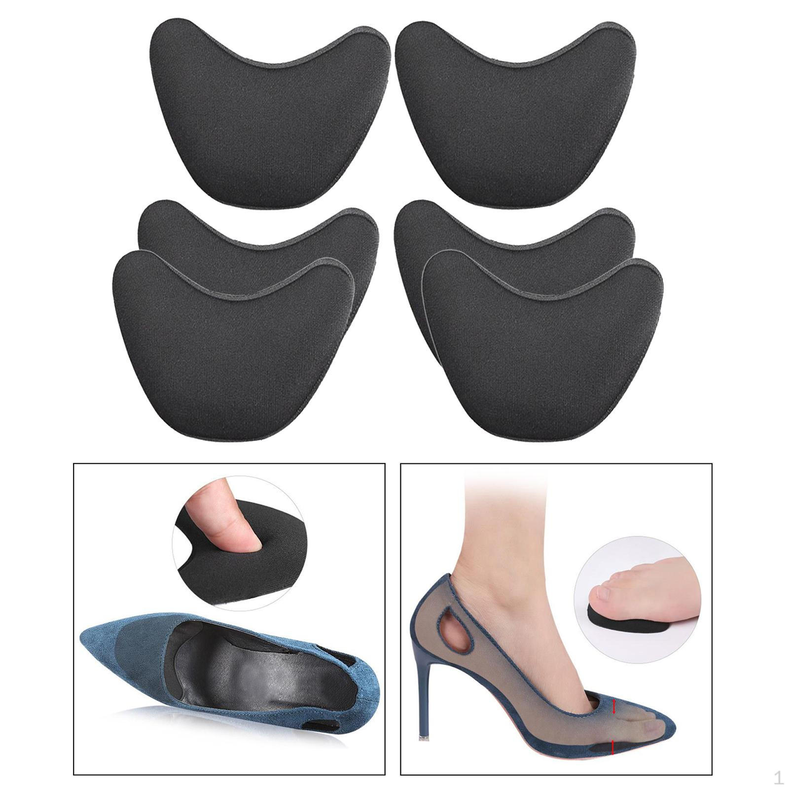 

3 Pair High Half Forefoot Filler Toe Plug Shoes Front Insert Non- Black